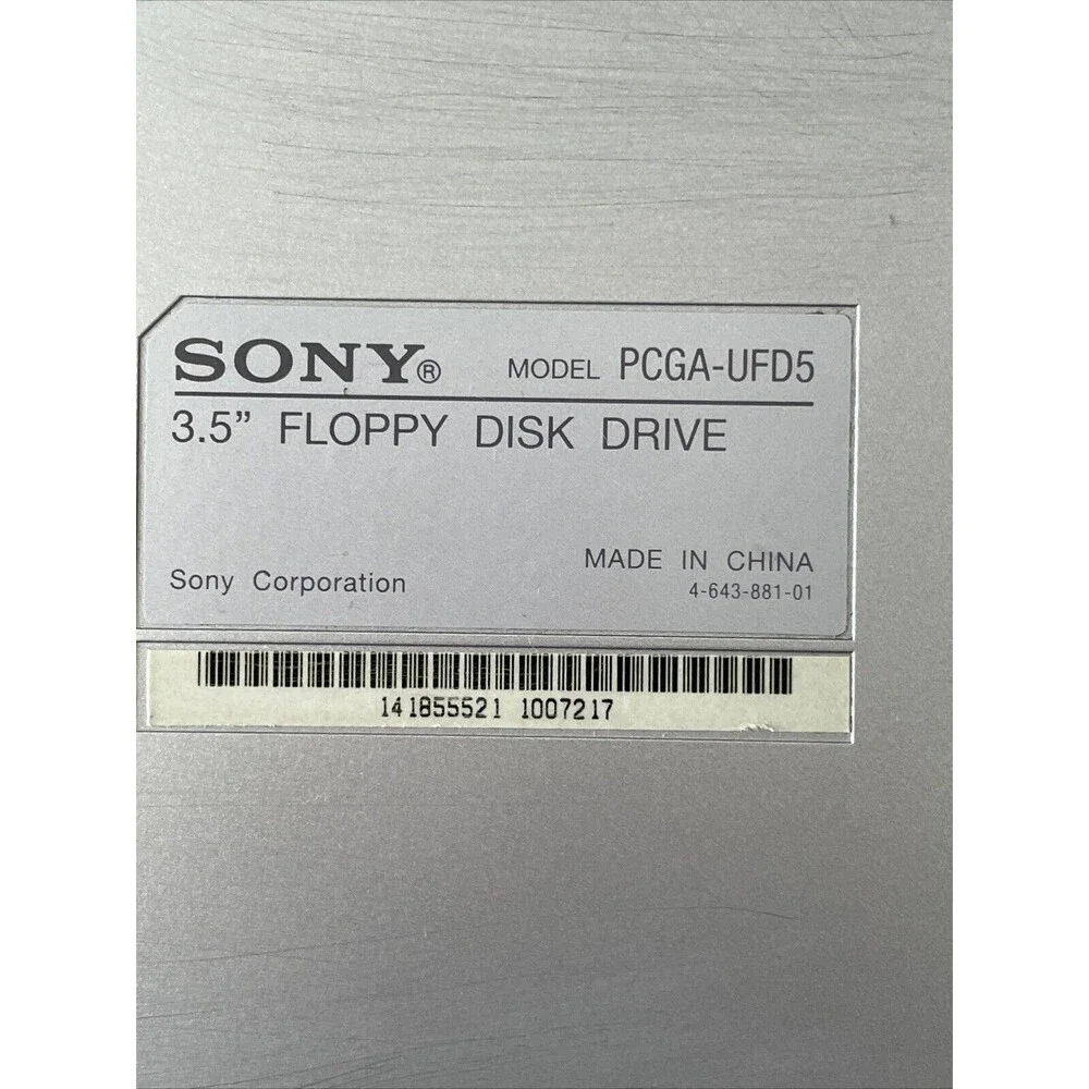 Sony PCGA-UFD5 External USB Floppy Drive Untested